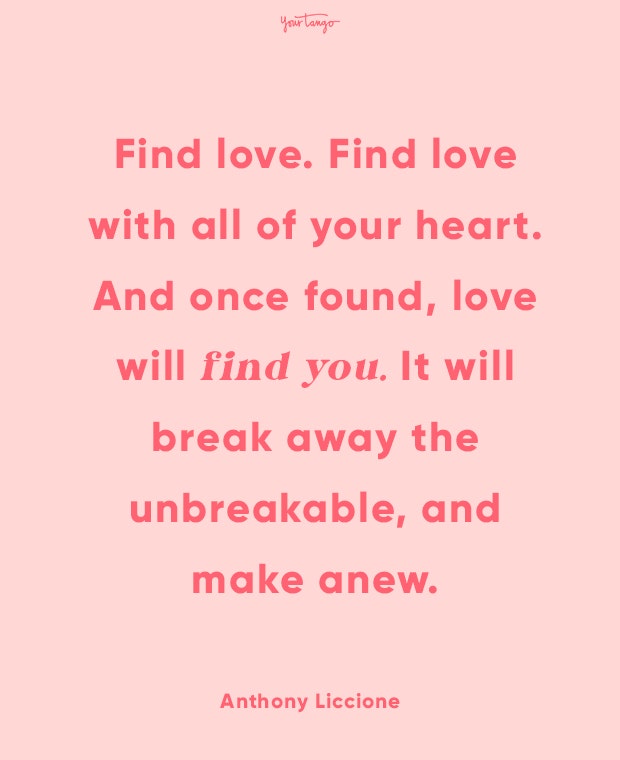 Anthony Liccione finding love quote
