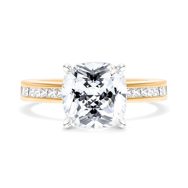 james allen 18K Yellow Gold Channel Set Princess Cut Diamond Engagement Ring