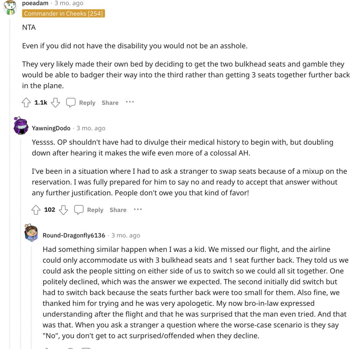 woman refuses to give up seat on plane reddit thread