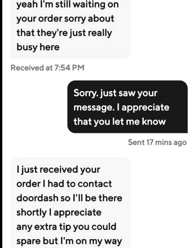 doordasher requests extra tip from customer
