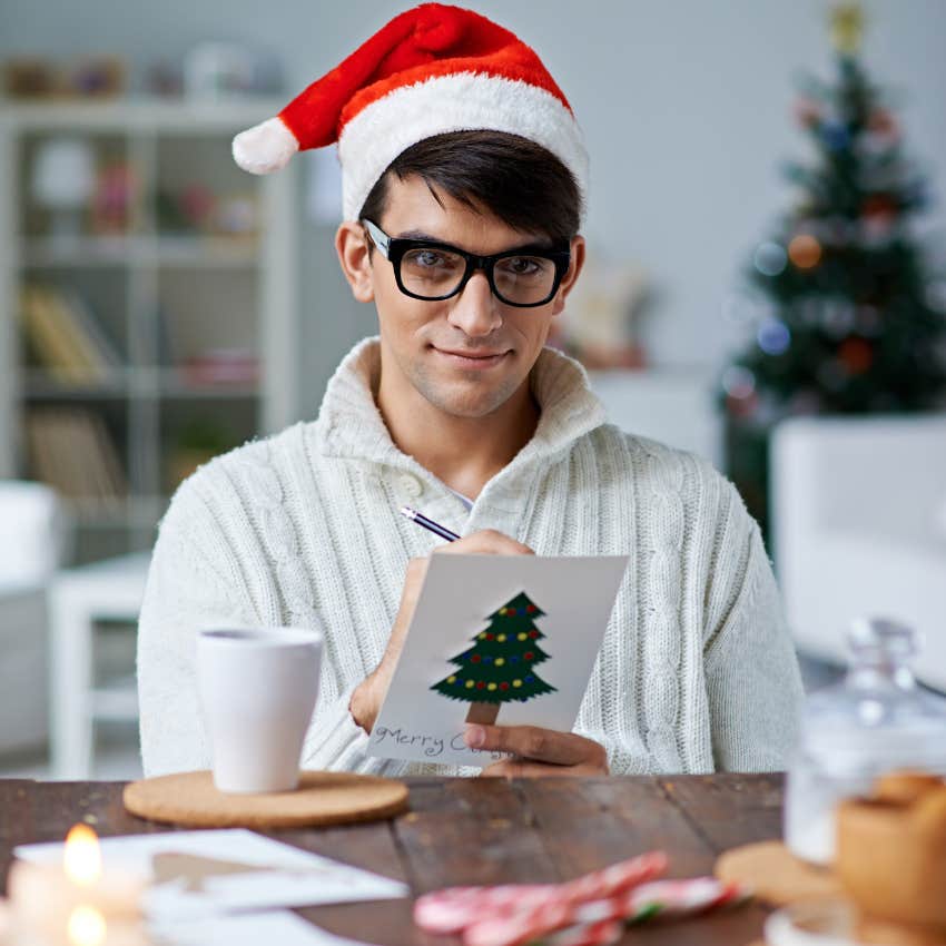 husband asked his wife why they didn&#039;t do christmas cards so she told him to take care of it