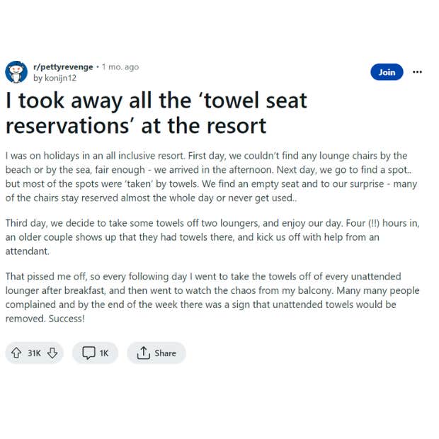 towel seat reservations hotel etiquette