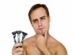 man facial hair shave razor