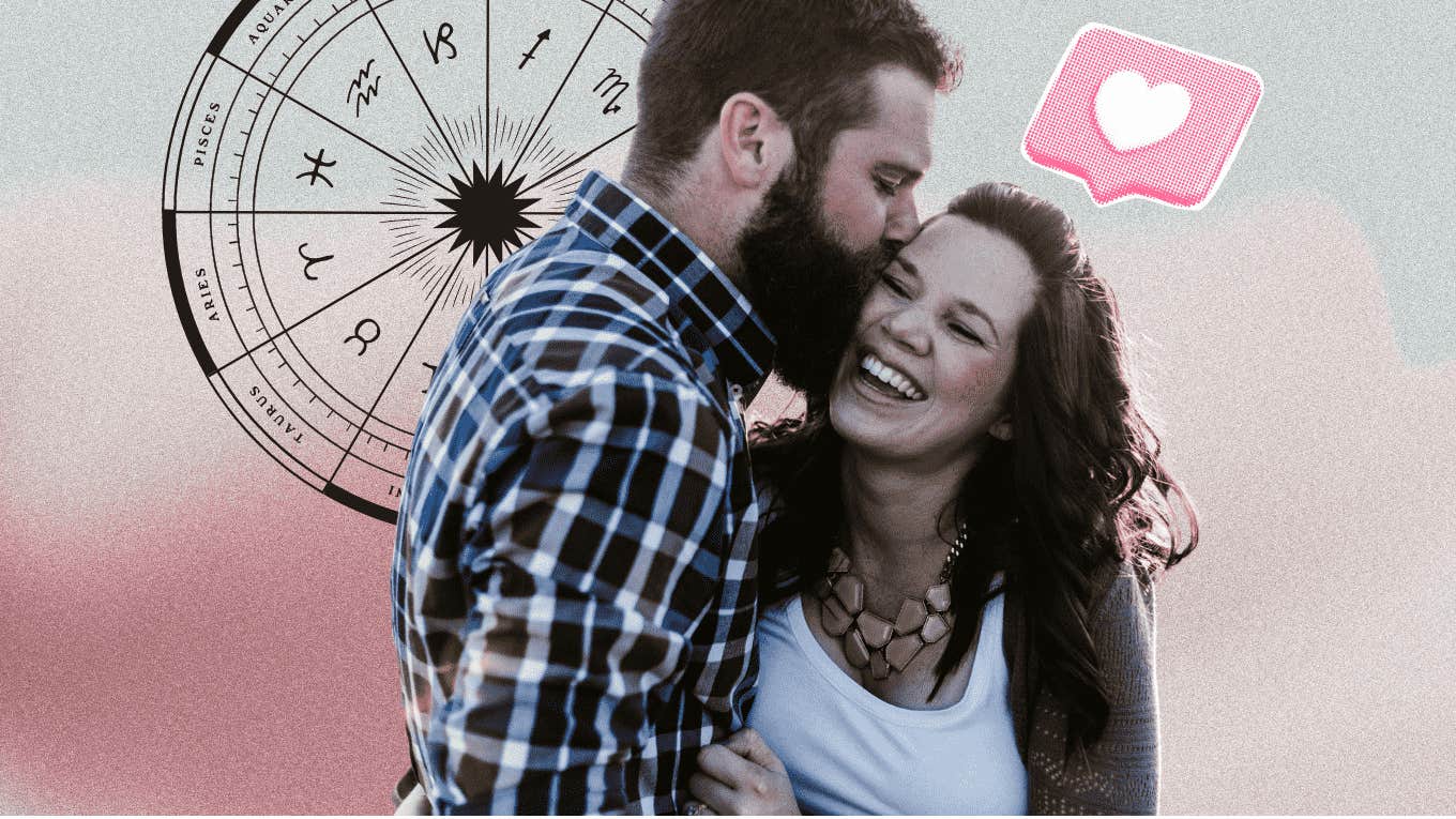 woman with great boyfriend and zodiac wheel