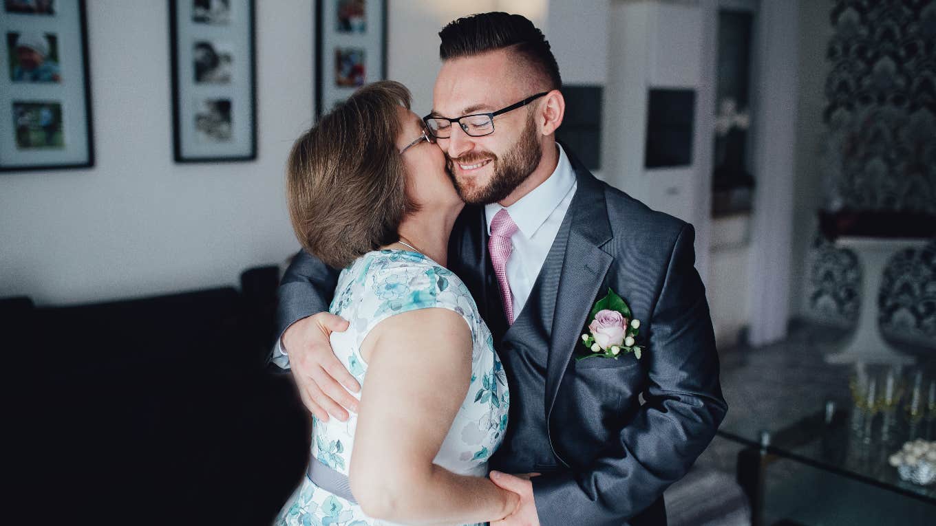 Mom Feels Left Out As Mother Of The Groom mother of the groom hugging her son