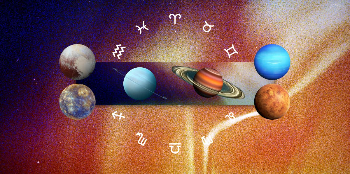 Mercury, Venus, Saturn, Uranus, Pluto and Neptune and zodiac signs