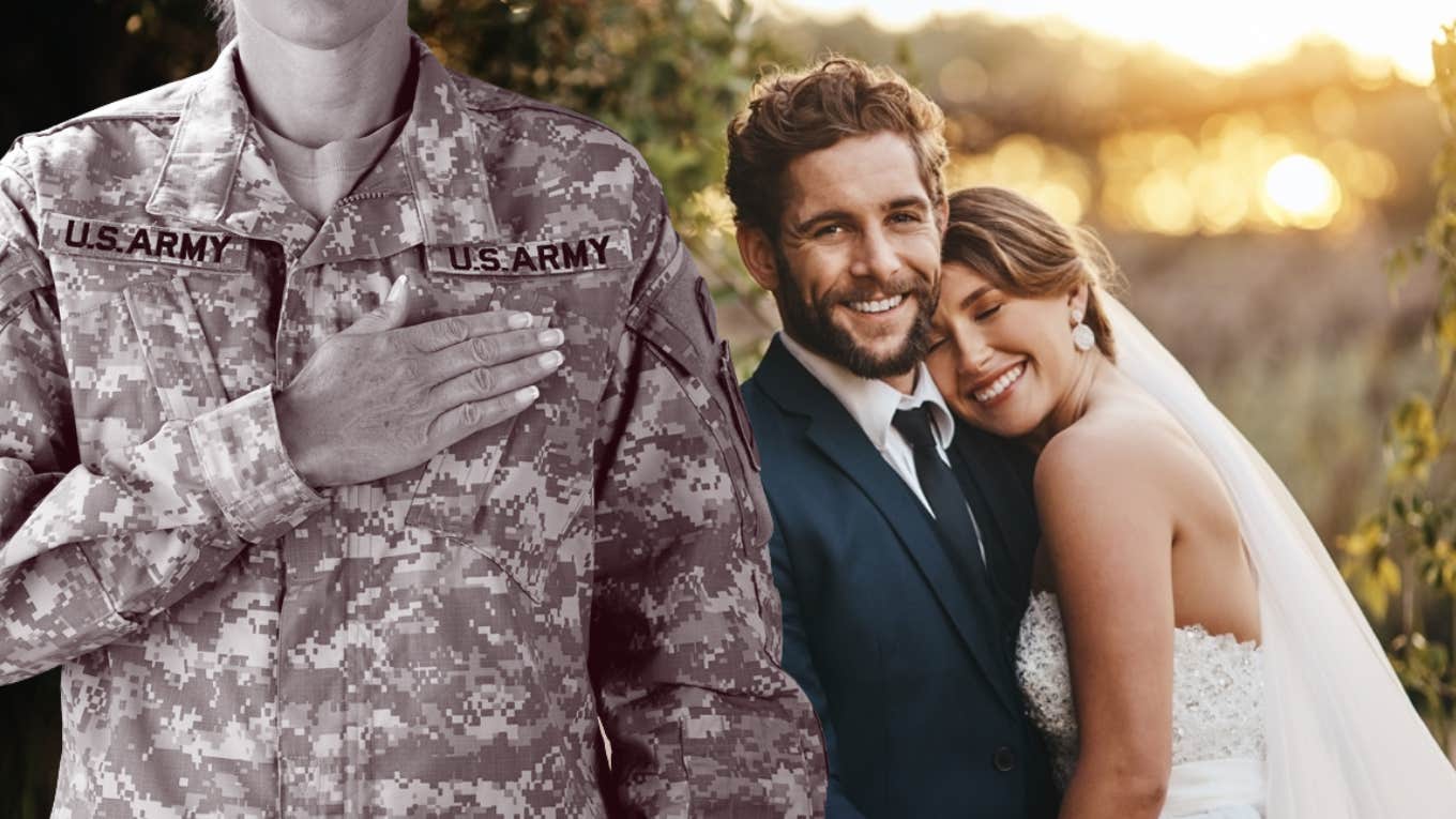bride, military uniform, wedding 