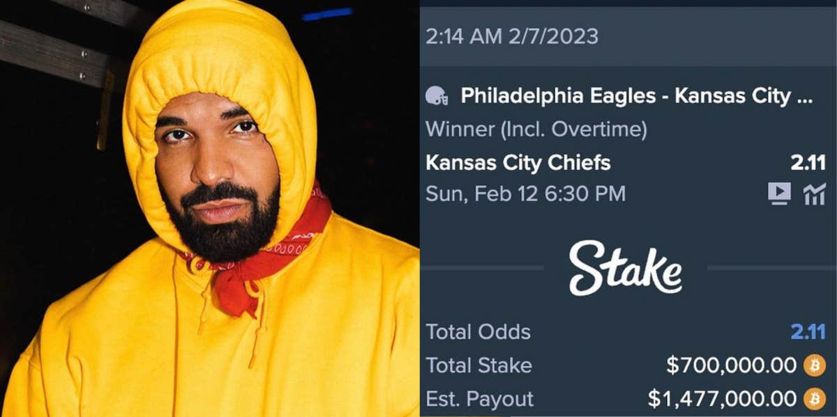 Drake, Stake Super Bowl Bets
