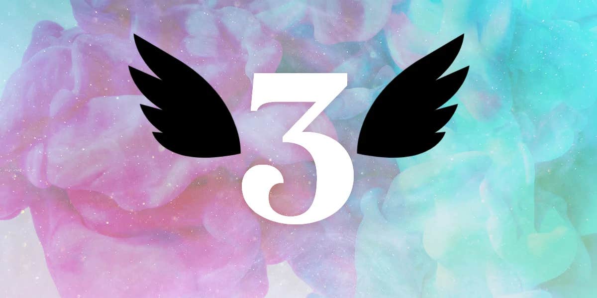 The number 3 with wings on either side against a vibrant pastel background