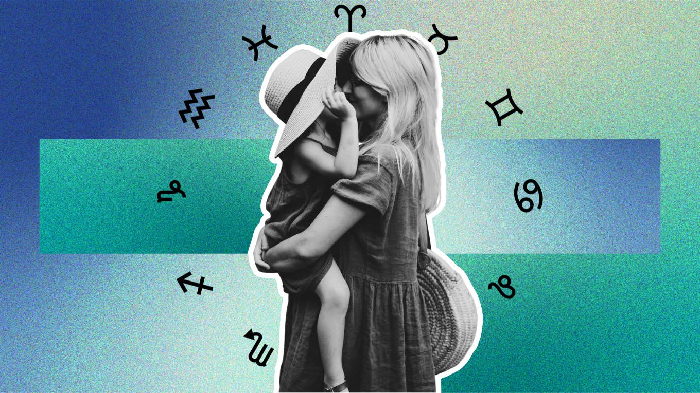 woman holding child, zodiac signs