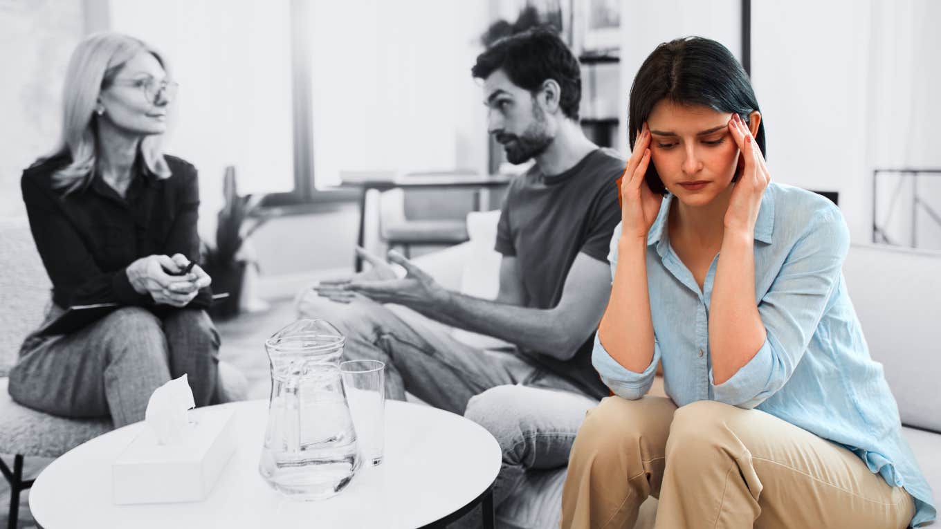 man and woman in couples therapy