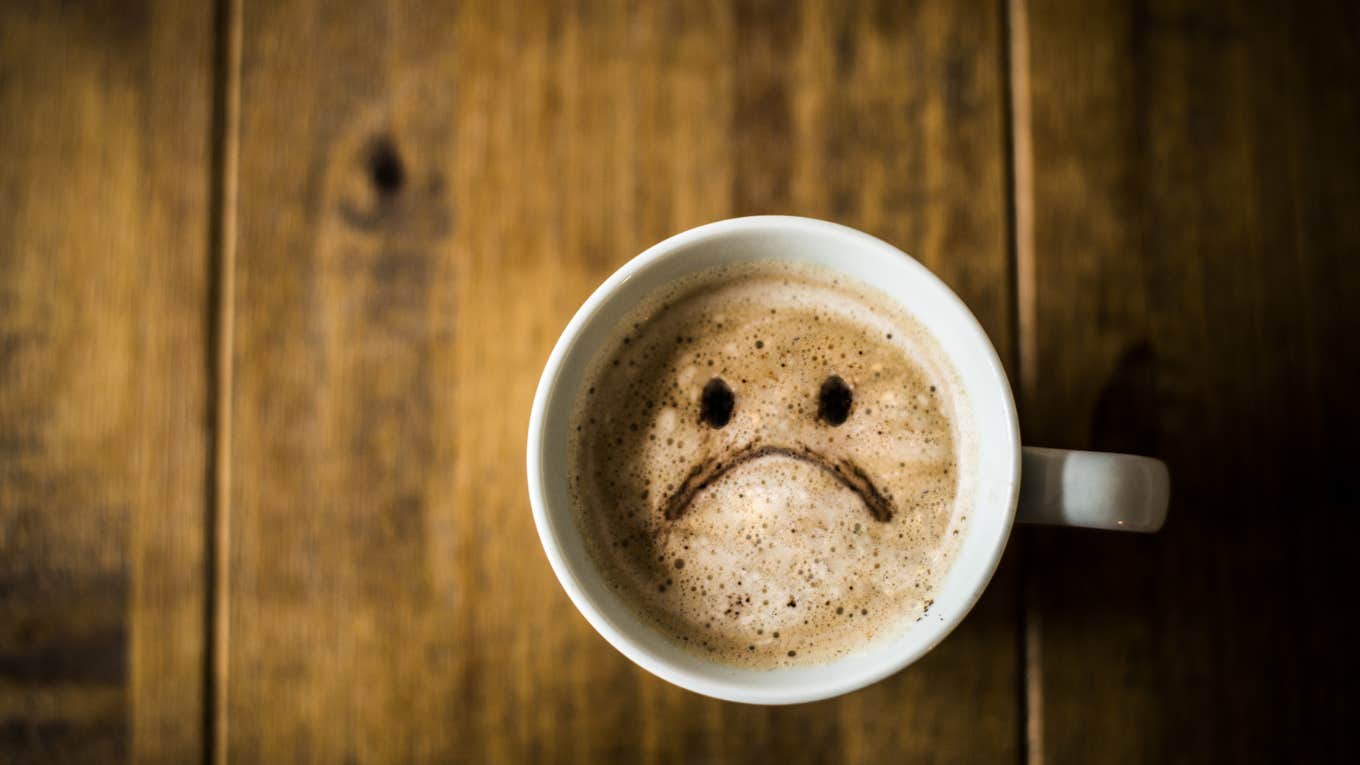 sad face coffee 