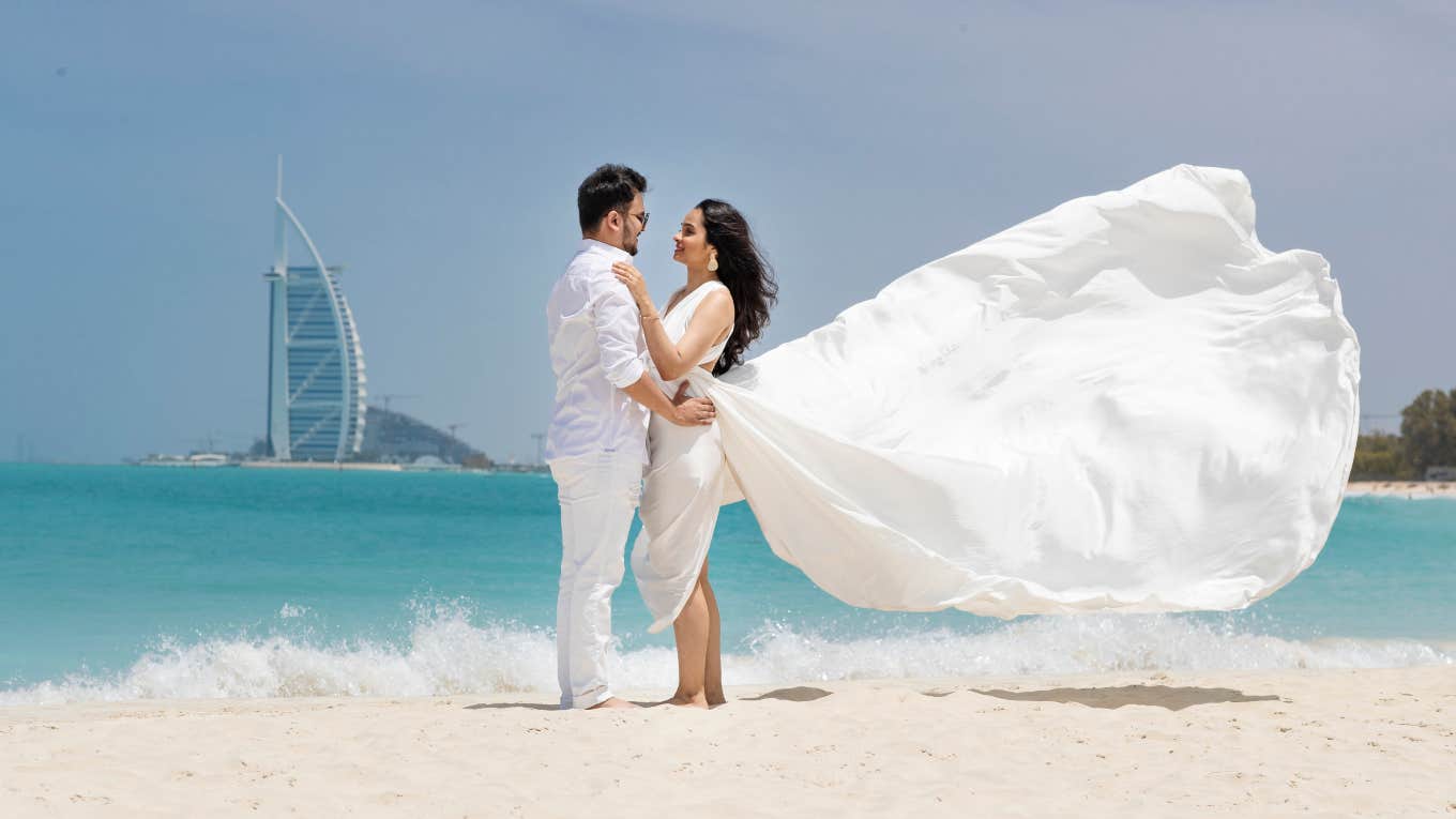couple on beach in Dubai