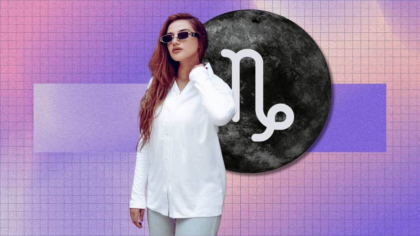 woman, moon and capricorn symbol