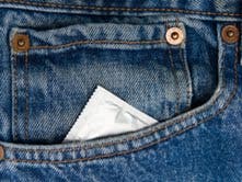 condom in pocket