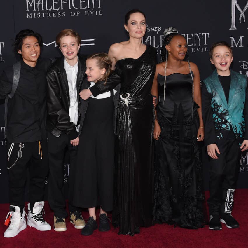 Angelina Jolie with her family on red carpet