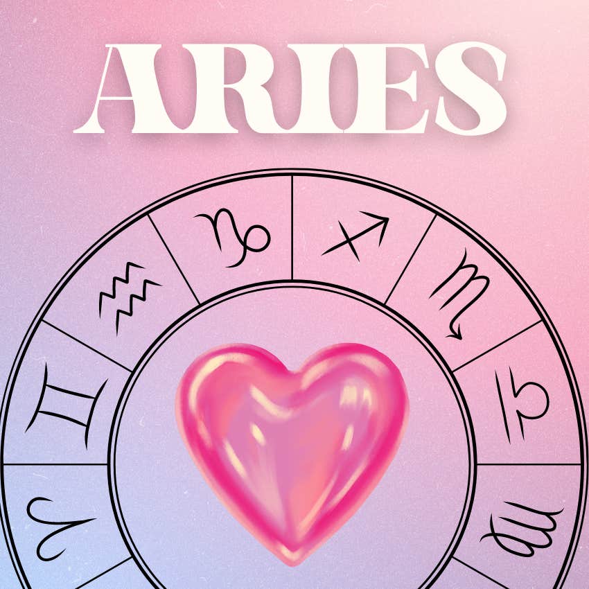aries lucky love horoscope heart and zodiac wheel