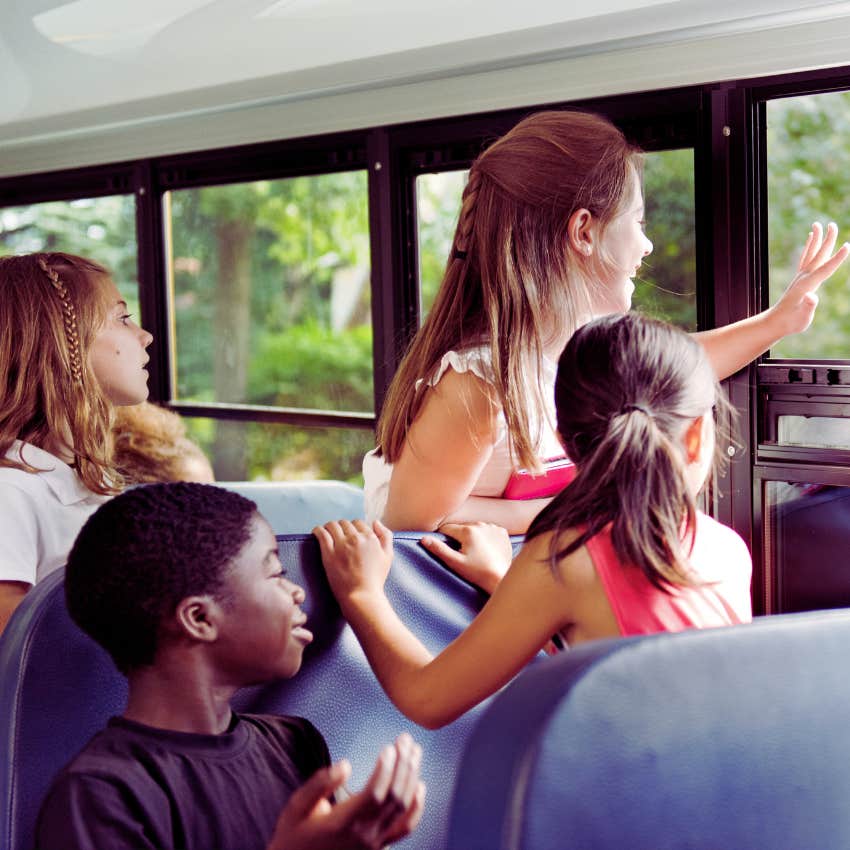 kids on a school bus