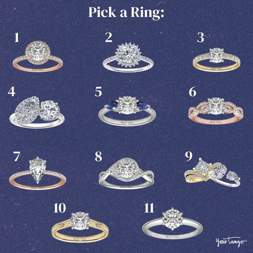 blue nile engagement ring personality test