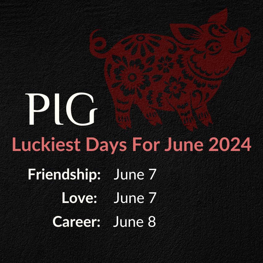 pig chinese horoscope june 2024 lucky days
