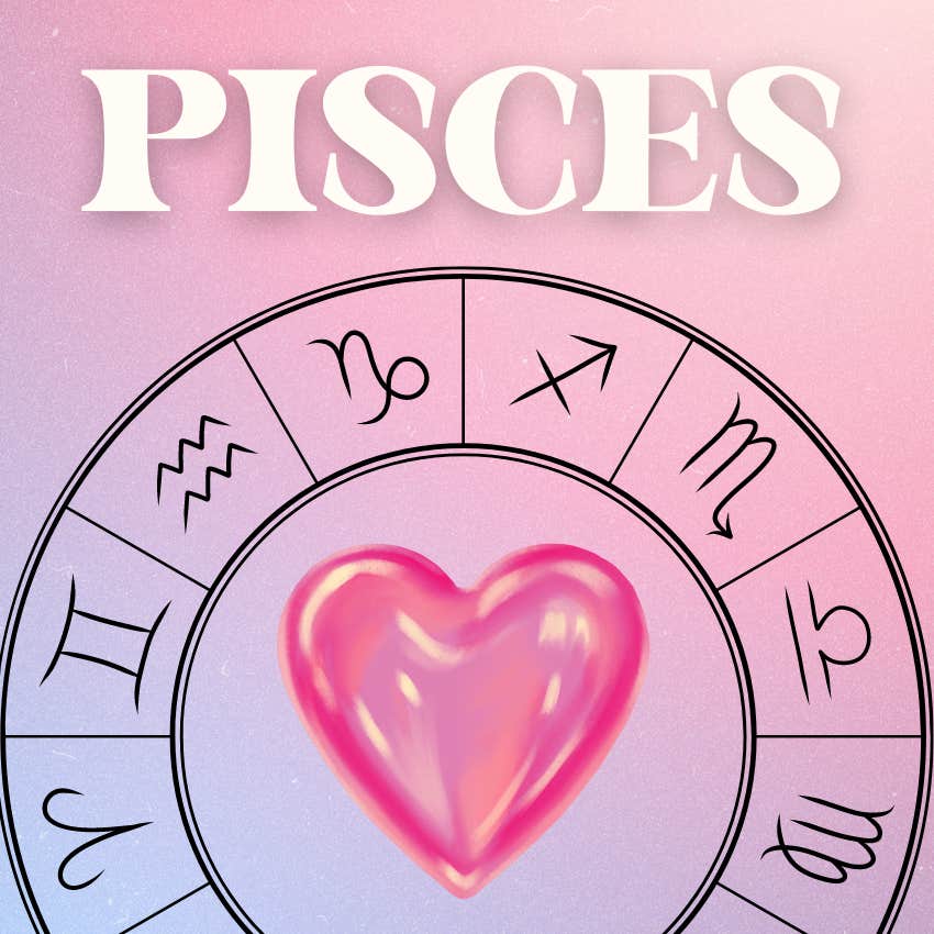 pisces lucky love horoscope heart and zodiac wheel