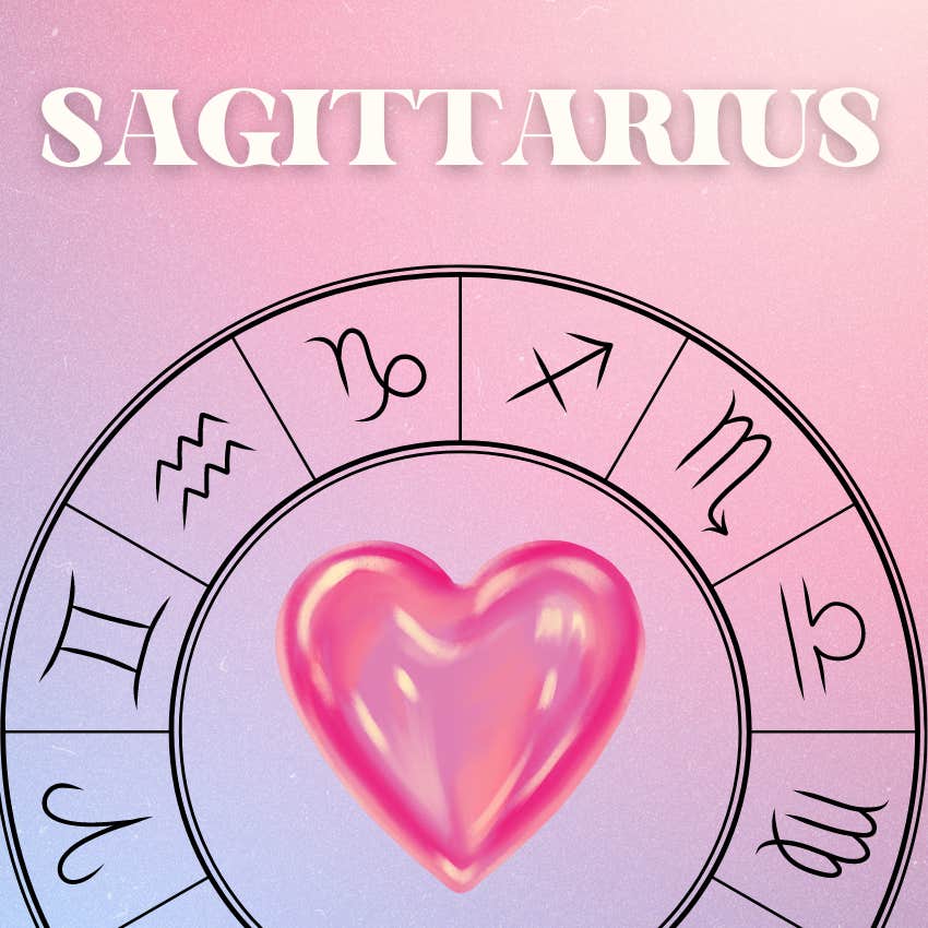 sagittarius lucky love horoscope heart and zodiac wheel