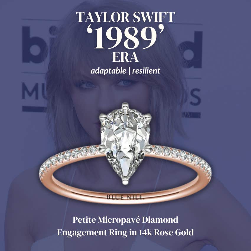 Blue Nile Petite Micropavé Diamond Engagement Ring In 14k Rose Gold
