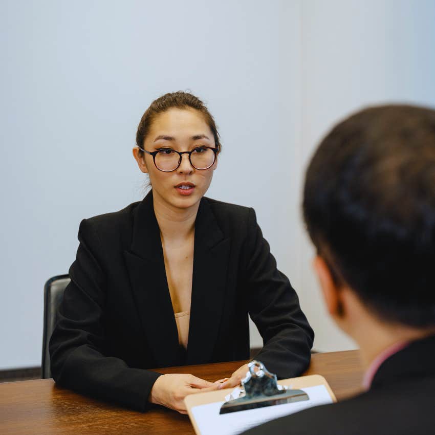 woman in a job interview