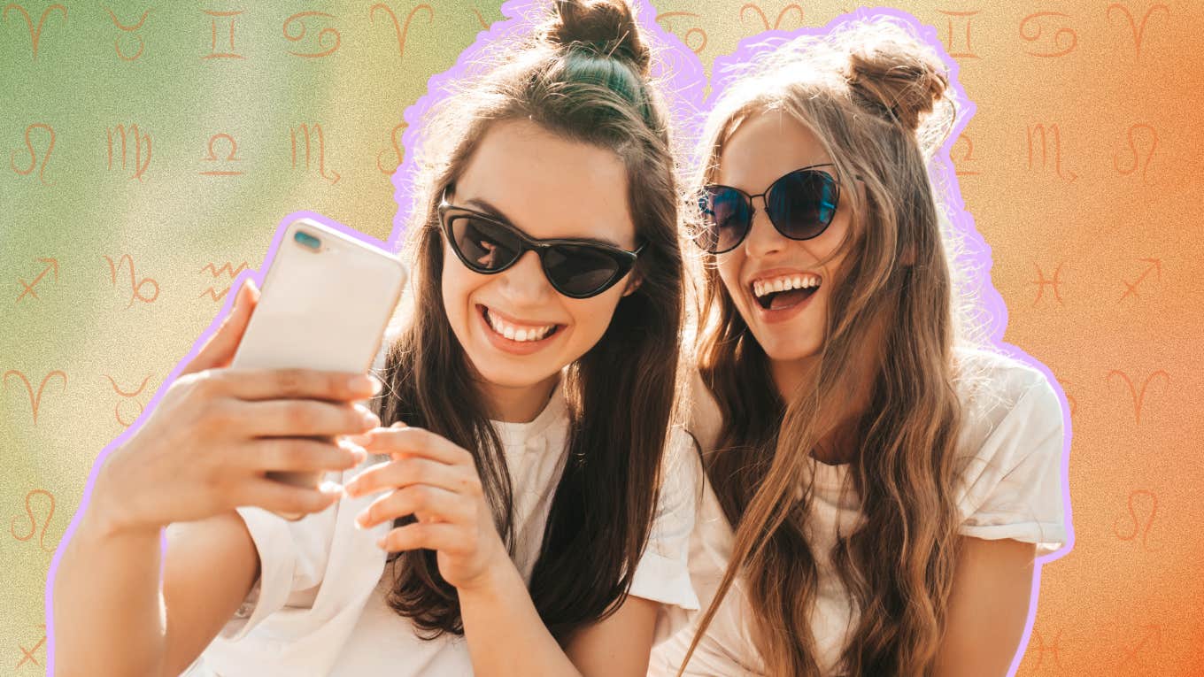 two female friends taking a selfie