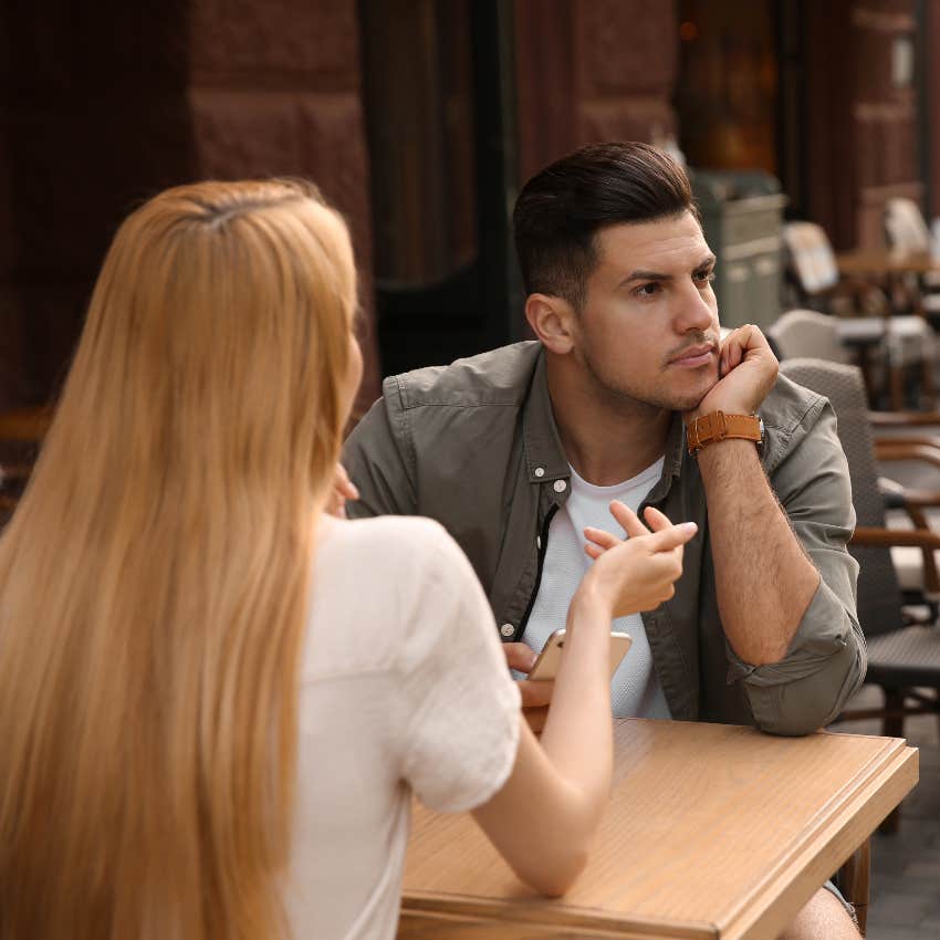 Man bored on bad first date