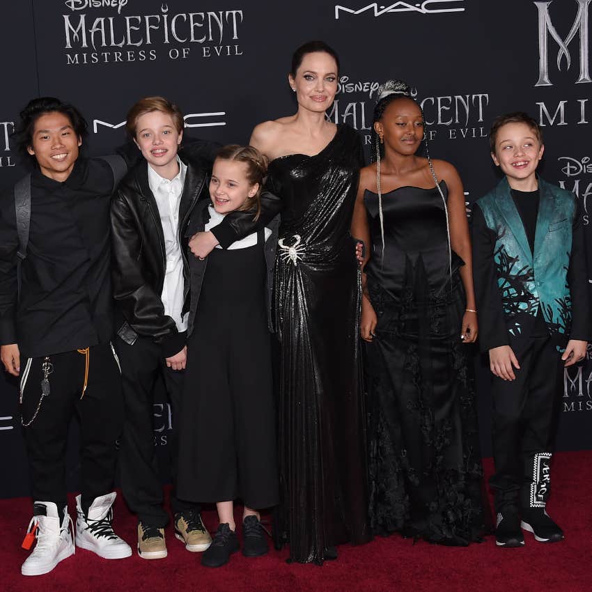 Angelina Jolie with her children 