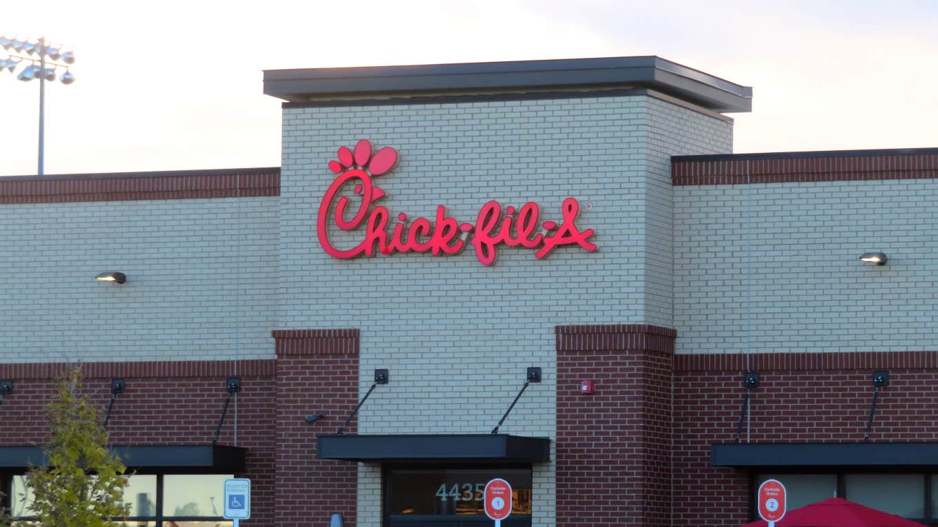 Chick-fil-A sign on restaurant exterior