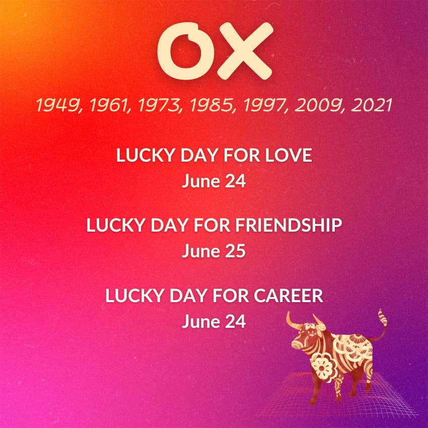 ox chinese zodiac weekly horoscope june 24-30
