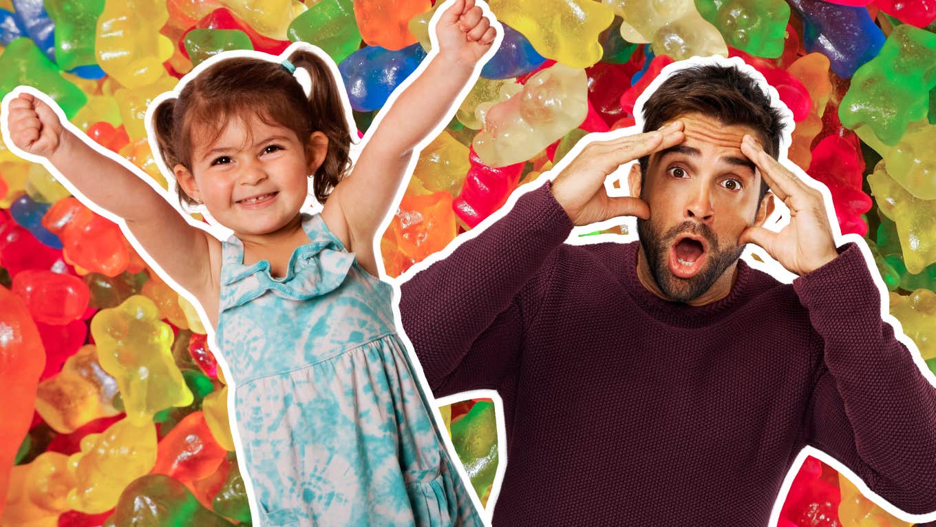little girl and dad furious his babysitter let his kid eat 11 packs of gummy bears