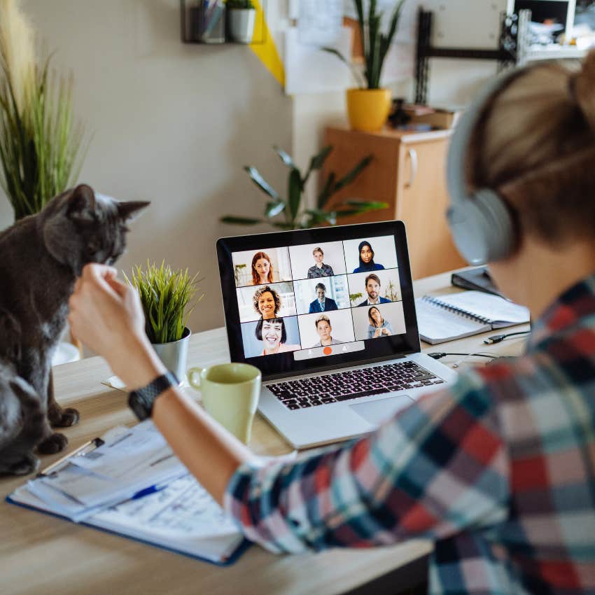 woman working from home