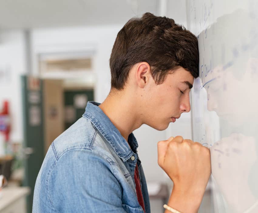 high school teen feels anxious to present to class