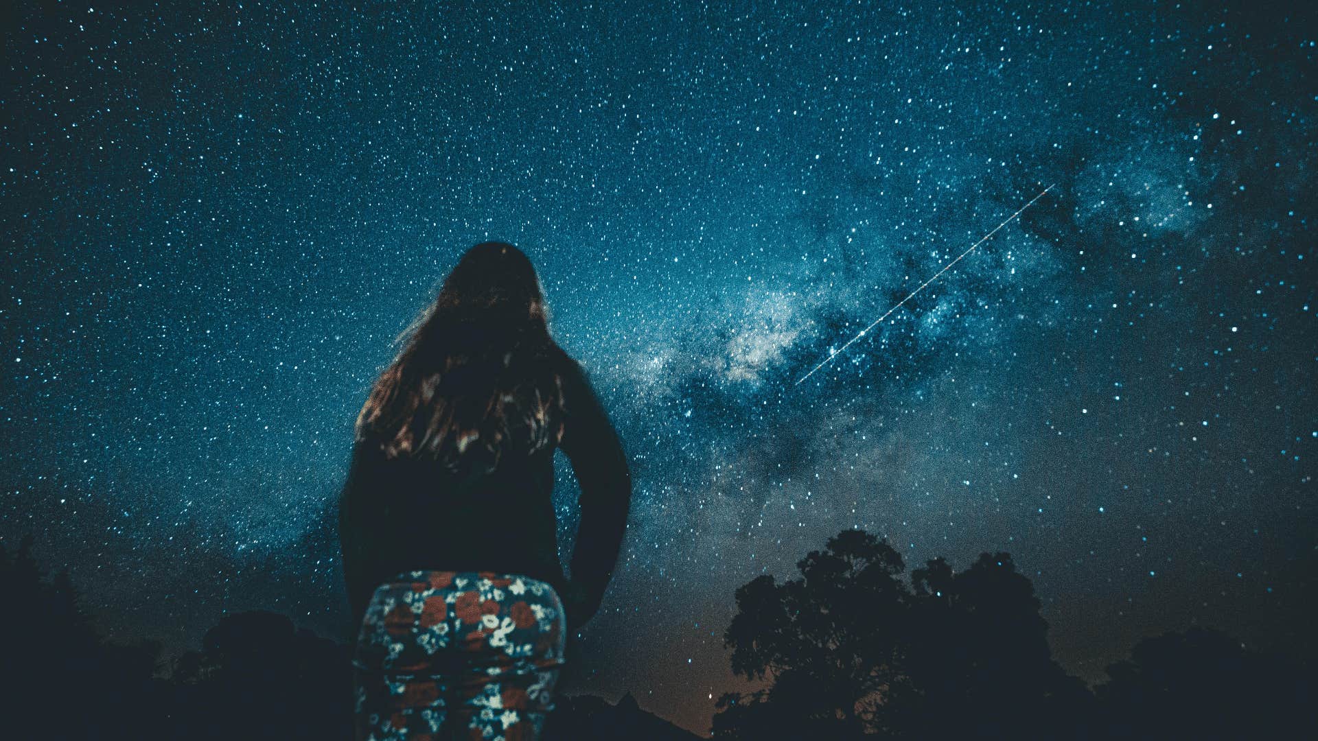 woman in awe of the universe
