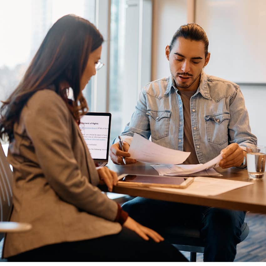 Employee and recruiter during a job interview. 