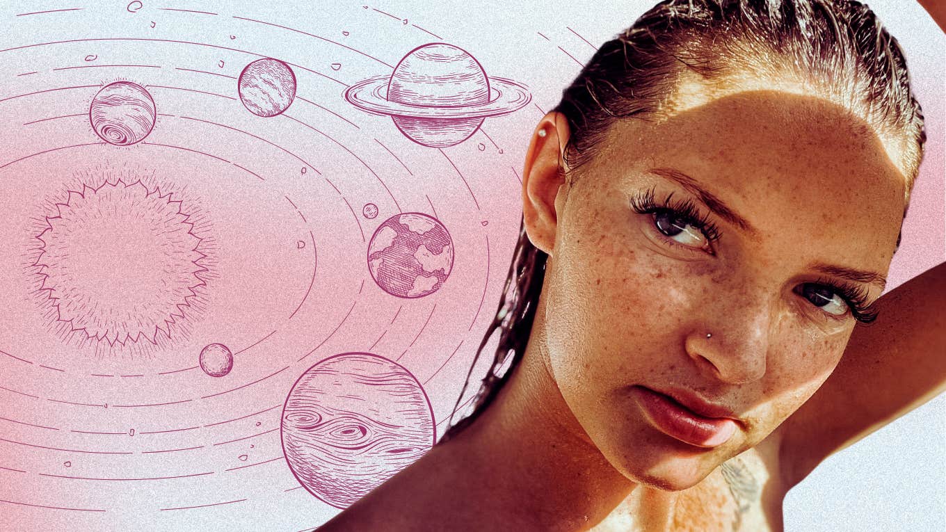 woman looking at july 2024 astrology transits planets orbiting