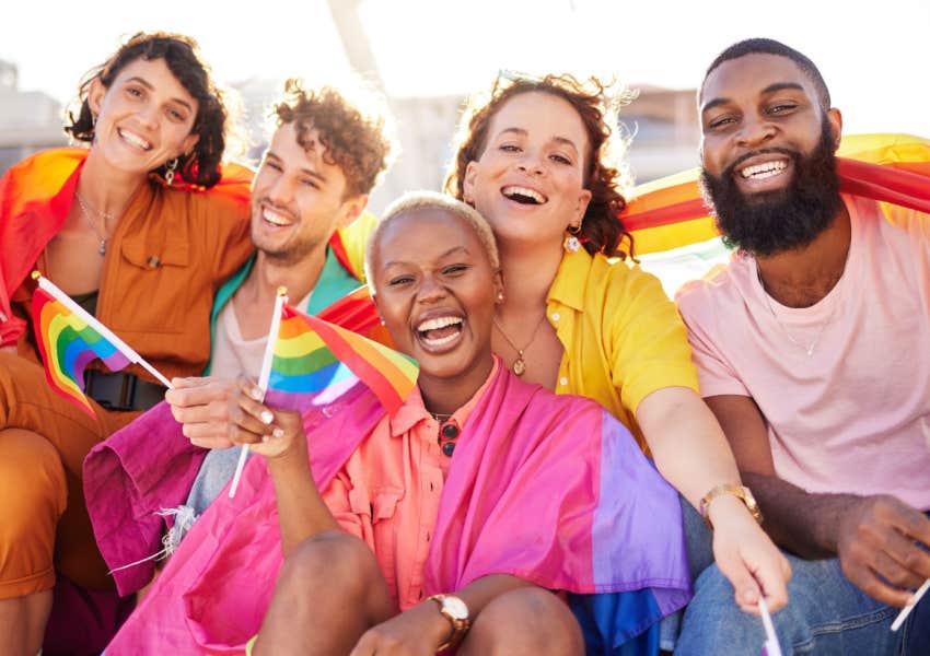 lgbtq queer friends celebrate pride 