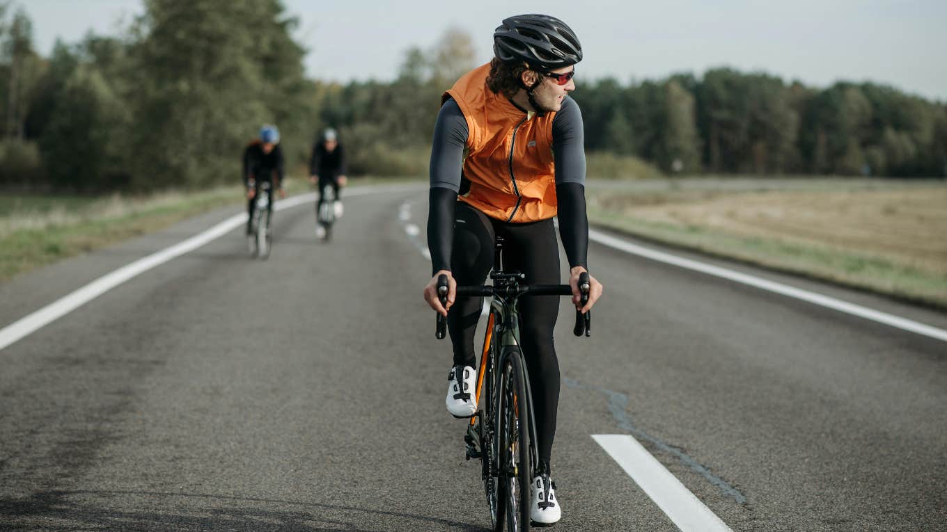 man riding a bike