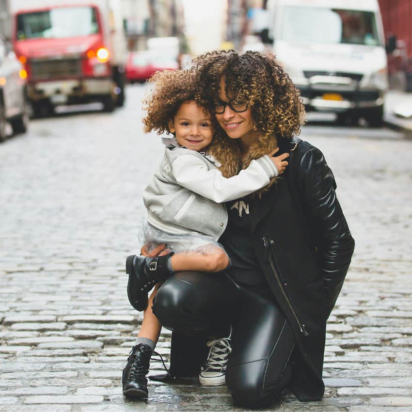 mother and daughter hugging