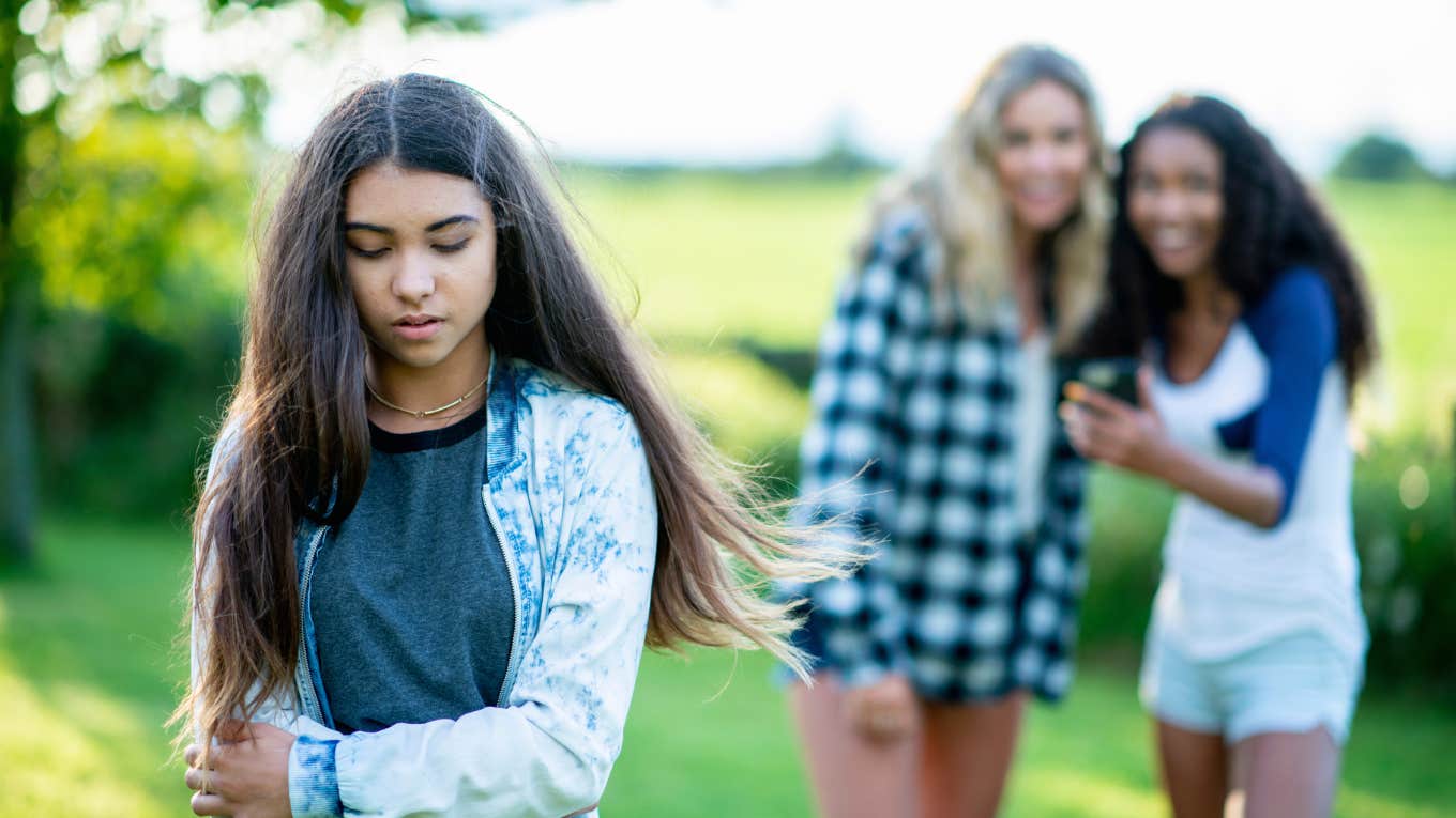 teens bullying teen girl