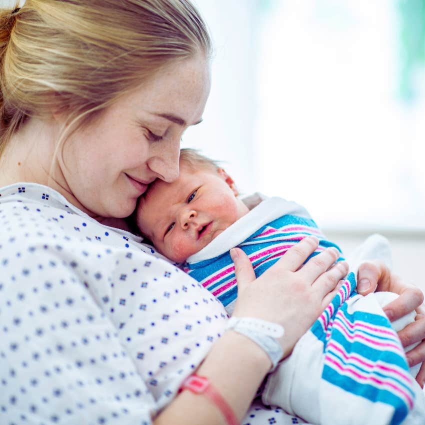mom and newborn in hospital
