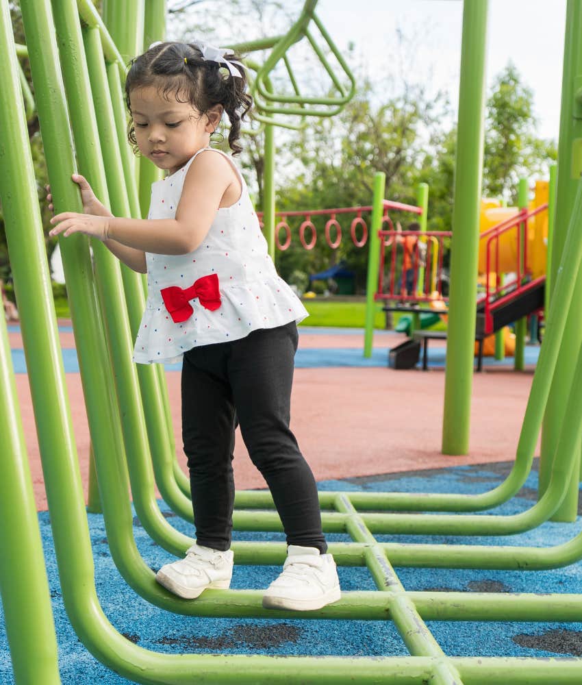 little girl on playground