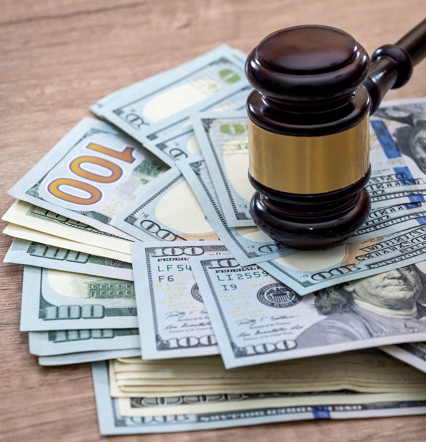 Gavel and money rule when getting divorced