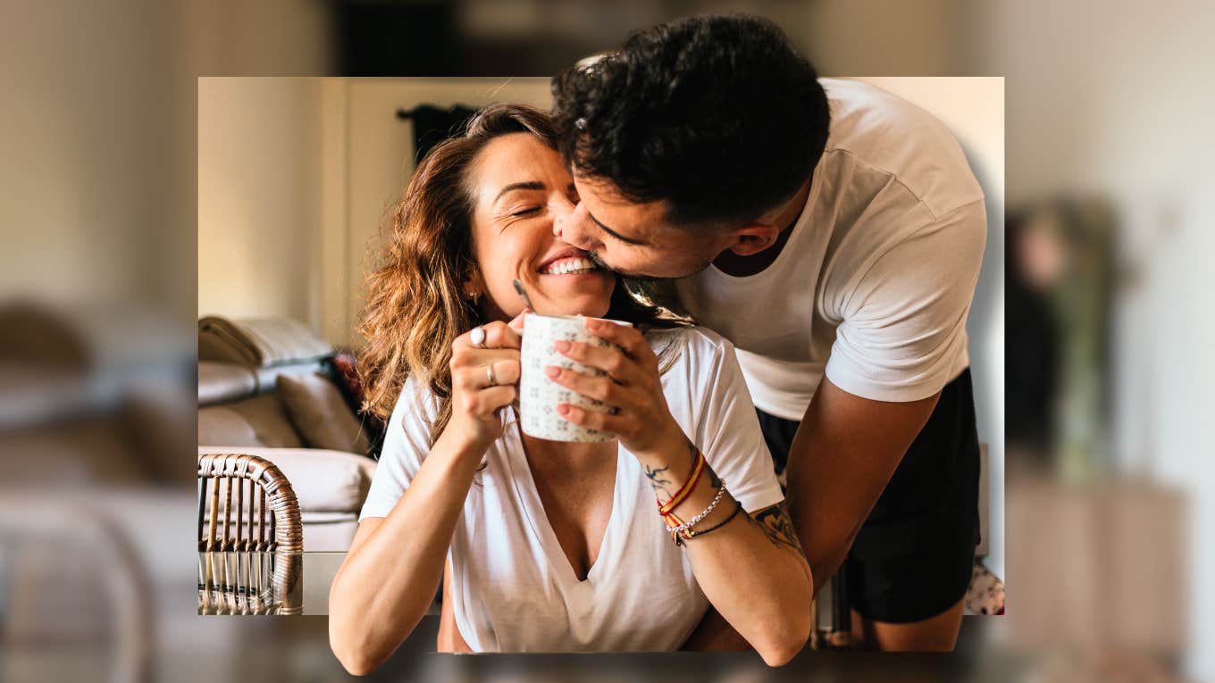 Couple embracing each other in the morning, bringing butterflies back into relationship