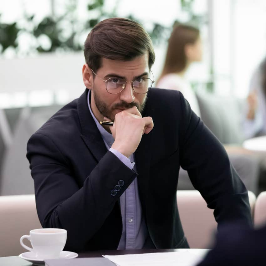 man thinking something feels off