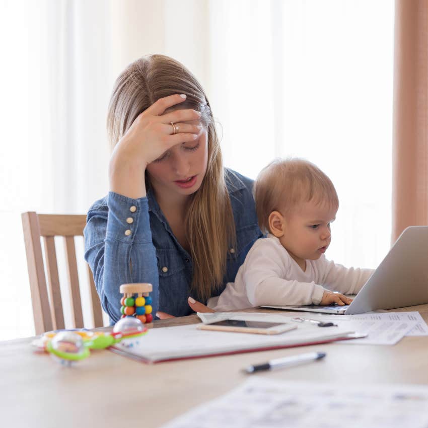 exhausted stay-at-home mom feeling overwhelmed