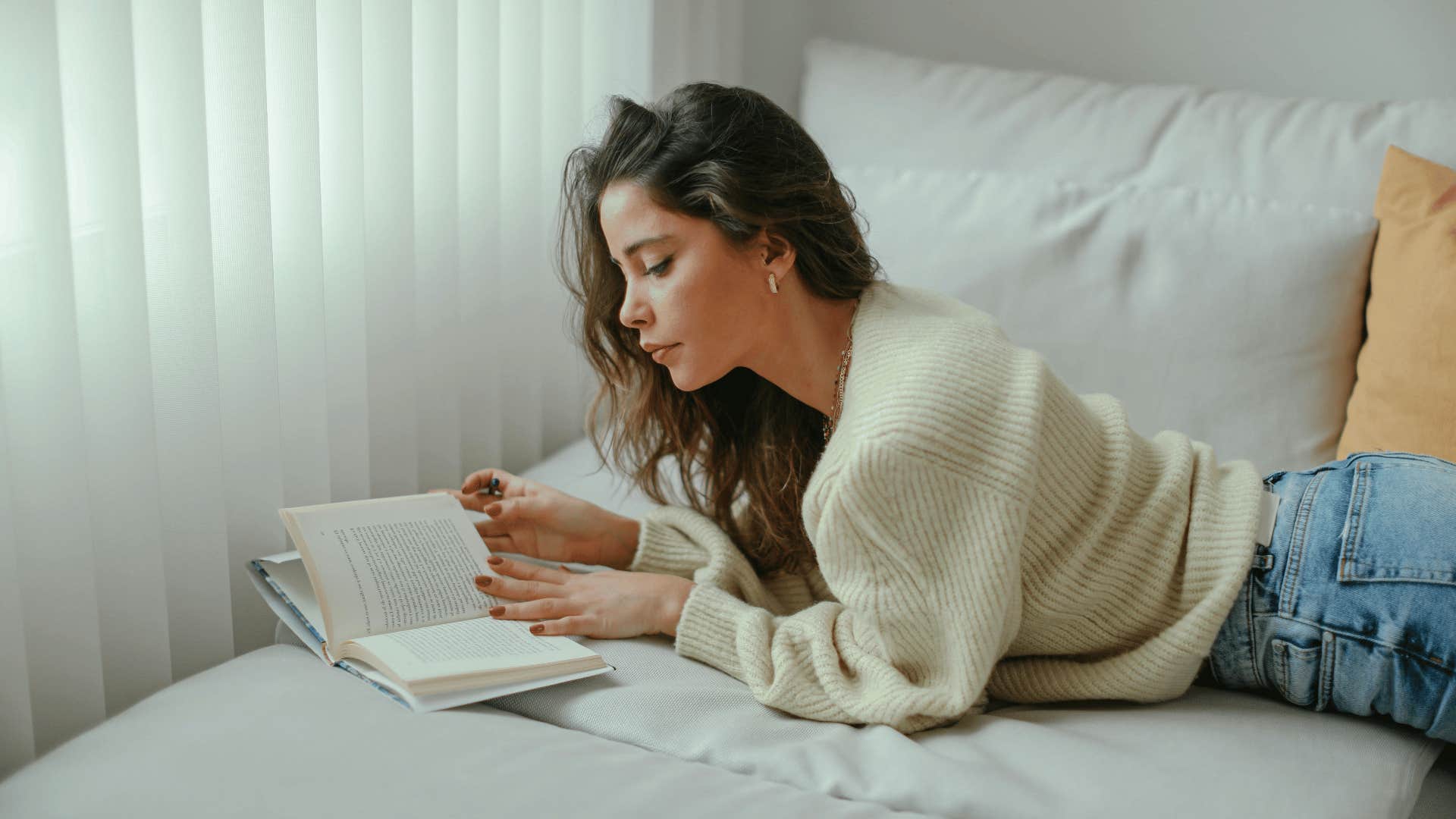 woman reading a book
